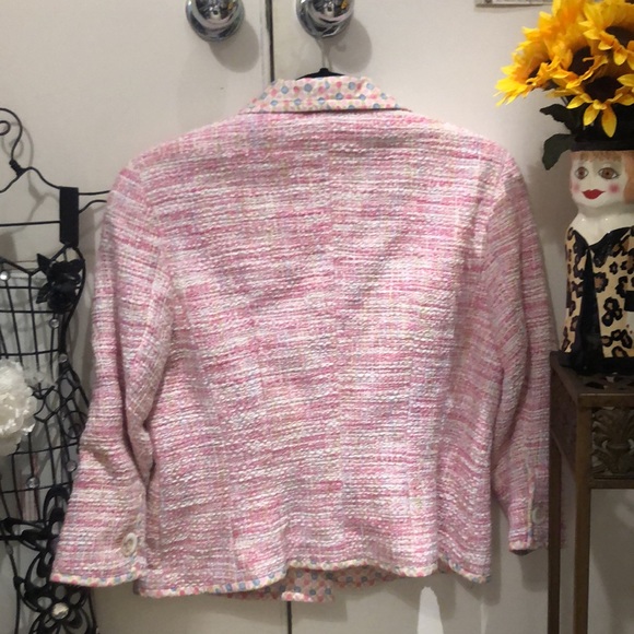 Vintage Sigrid Olsen classic pink tweed trimmed in polkadots!! - Picture 4 of 8